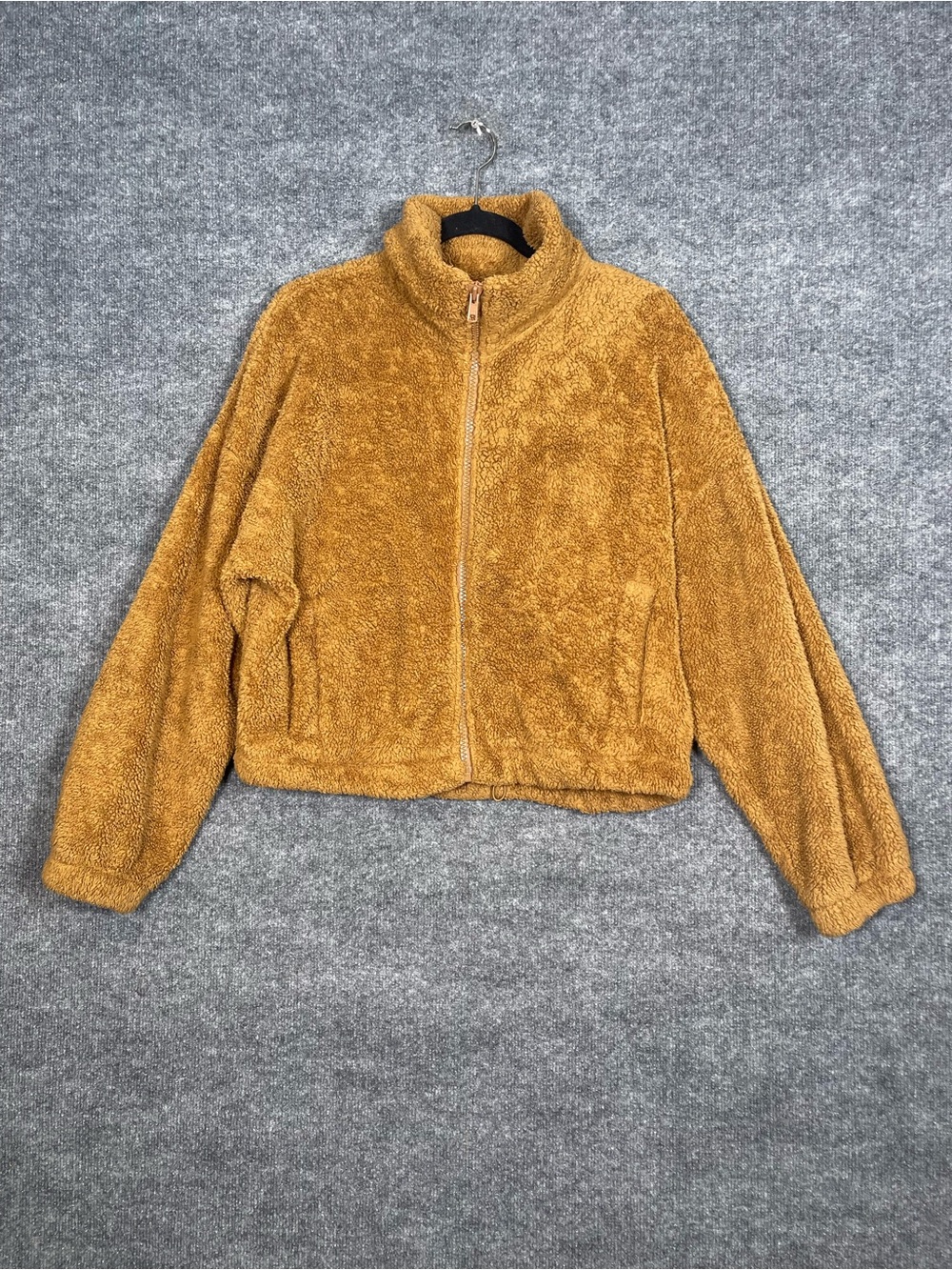 Sunday Best Aritzia Womens Medium Camel Brown Teddy Full Zip Fuzzy Fleece Jacket
